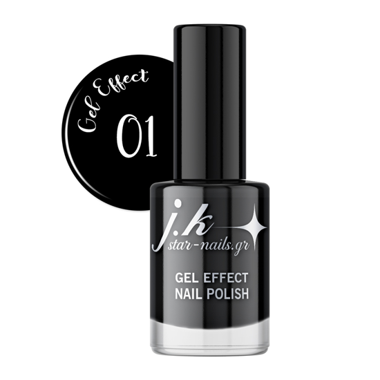 Εικόνα της JK 01 Gel Effect Nail Polish - Μαύρο 12ml