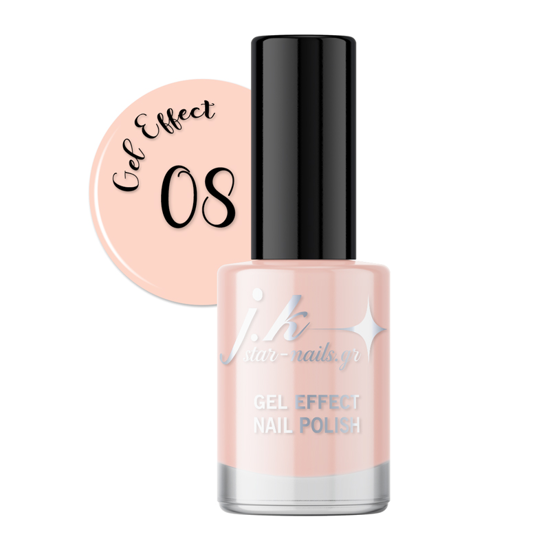 Εικόνα της JK 08 Gel Effect Nail Polish - Μπεζ Nude με Λάμψη 12ml