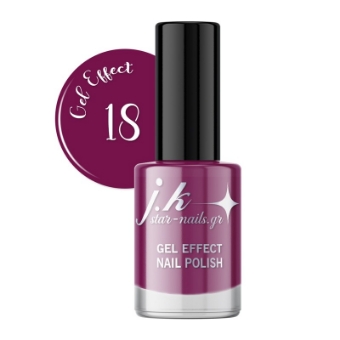 Picture of JK 18 Gel Effect Nail Polish Purple Cherry Red 12ml