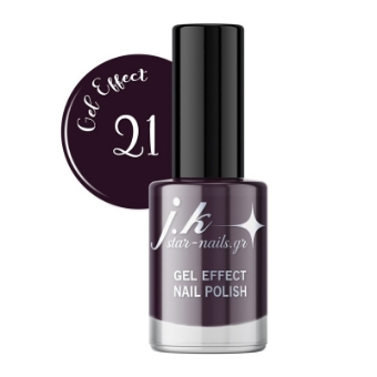 Picture of JK 21 Gel Effect Nail Polish Dark Aubergine Purple 12ml