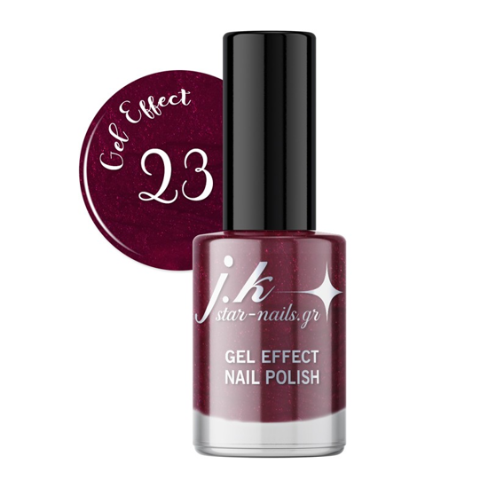 Picture of JK 23 Gel Effect Nail Polish Metallic Burgundy 12ml