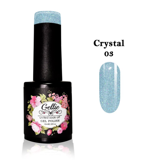 Picture of Gellie Crystal 01 Light Blue with iridescent shimmer 10ml