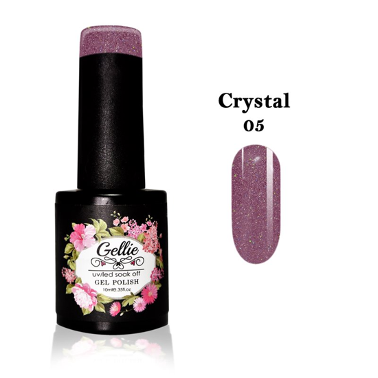 Εικόνα της Gellie Crystal 05 - Ημιμόνιμο Βερνίκι Dusty purple με απαλό ιριδίζον shimmer 10ml