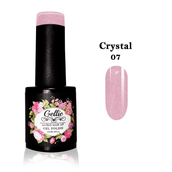 Picture of Gellie Crystal 07 Pink Semi-transparent with iridescent shimmer 10ml