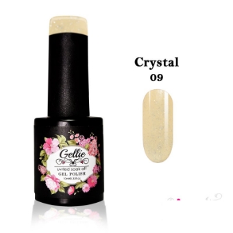 Picture of Gellie Crystal 09 Yellow Pastel with silver iridescent shimmer 10ml