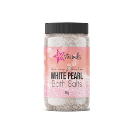 Picture of JK Starnails White Pearl Bath Salt with Shimmer 1kg