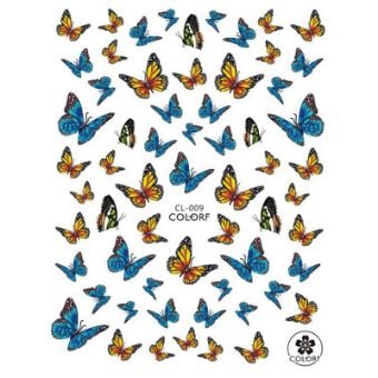 Εικόνα της JK Starnails Nail Stickers Butterflies CL 009 - Αυτοκόλλητα Νυχιών Πεταλούδες