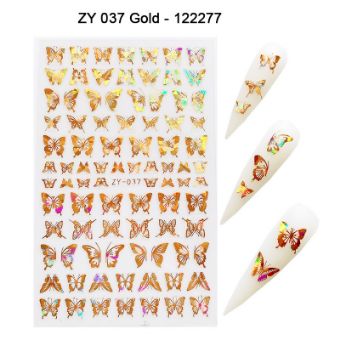 Εικόνα της JK Starnails Nail Stickers Butterflies Gold ZY 037 - Αυτοκόλλητα Νυχιών Πεταλούδες Χρυσές