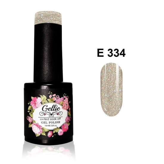 Picture of JK Starnails Gellie Classic 334 - Transparent with gold glitter and iridescent sequins 10ml