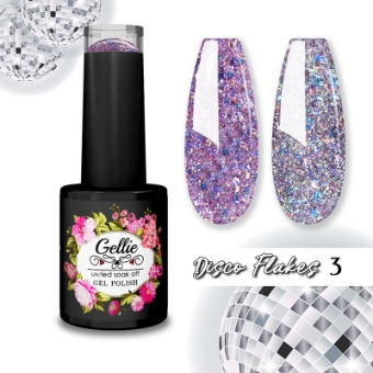 Picture of Gellie Disco Flakes 3 Purple with flash effect