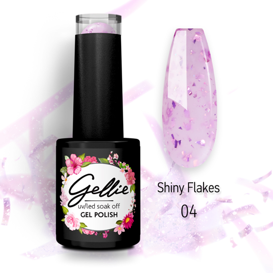 Picture of Gellie Shiny Flakes 04 - Milky white with purple flakes