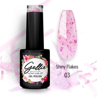 Picture of Gellie Shiny Flakes 03 - Milky white with pink flakes