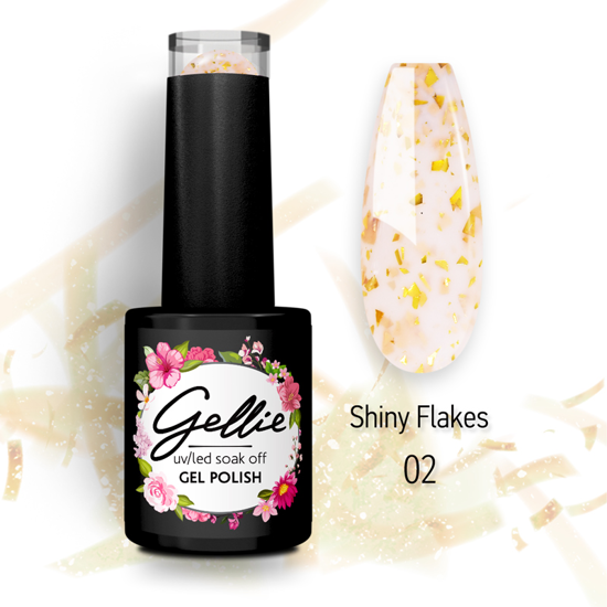 Picture of Gellie Shiny Flakes 06 - Milky White with gold flakes