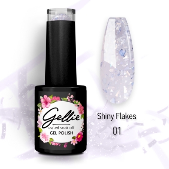 Picture of Gellie Shiny Flakes 01 - Milky White with silver flakes