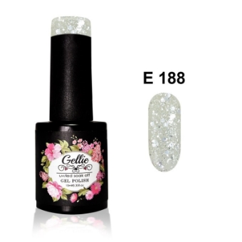 Εικόνα της JK Starnails Gellie E 188 - Διάφανο με Ασημί glitter και Πούλιες 10ml