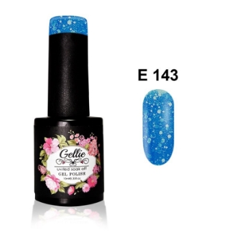 Εικόνα της JK Starnails Gellie E 143 - Μπλέ με Ασημί Glitter και Ασημί Ιριδίζον Πούλια 10ml