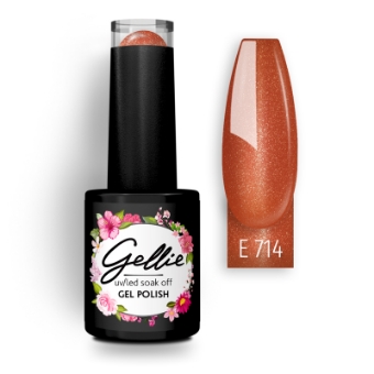 Picture of Gellie E 714 Semi-Permanent Orange with Shimmer 10ml