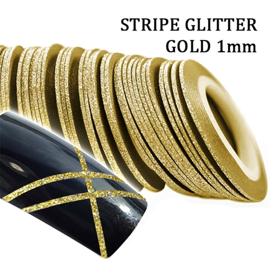 Εικόνα της JK Starnails Gold Stripe Thin Glitter - Αυτοκόλλητη Ταινία gold glitter για τα Νύχια 1mm