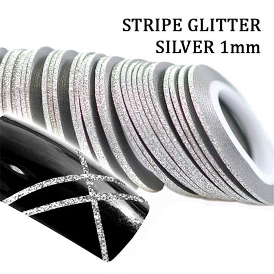 Picture of JK Starnails Silver Thin Glitter Stripe 1mm